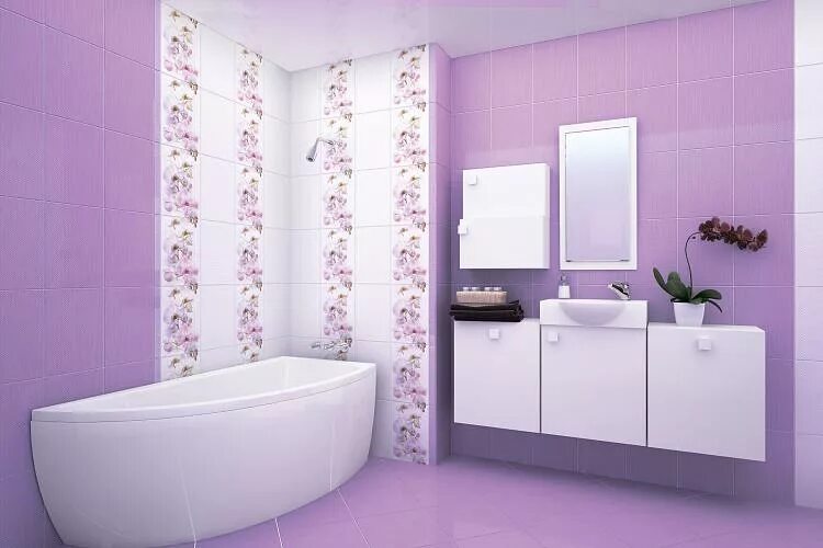 Кафель в ванную комнату каталог фото Декор Tropicana Orchids TC2M051DT 25х35 купить в ТСК "Фристайл"