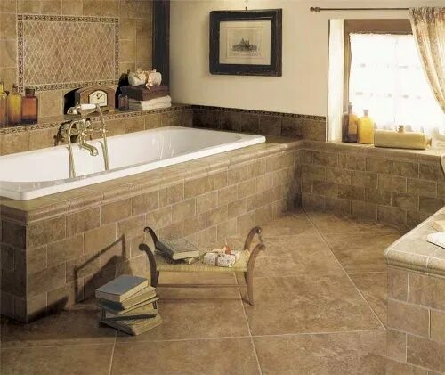 Кафельные ванны фото How To Tile A Bathroom Floor Yourself The Easy Way Best bathroom flooring, Bathr