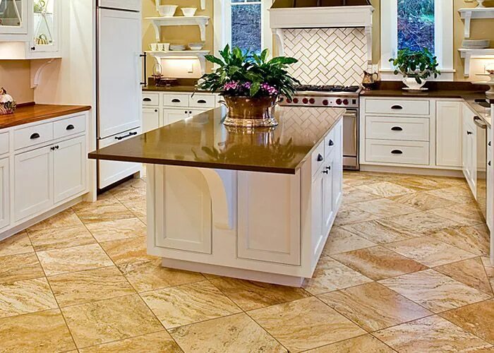 Кафельный пол на кухне фото дизайн интерьера flooring Kitchen flooring, Kitchen remodel, Kitchen flooring options