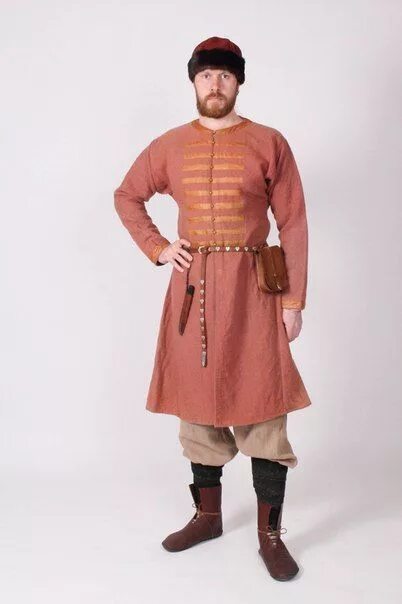 Кафтан фото русский народный Costume Eastern Slavs: Slovens from Novgorod, 11 се. житель Северо-Восточной Рус