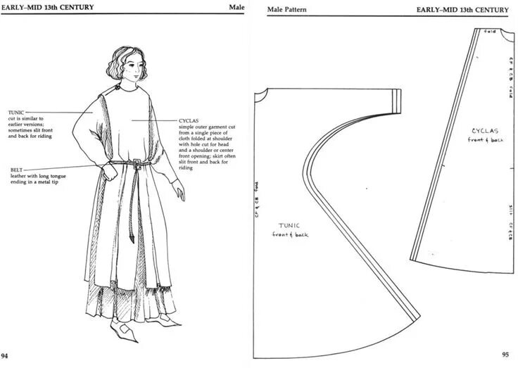 Кафтан мужской в русском стиле выкройка "Patterns for Theatrical Costumes" www.pinterest.com 服