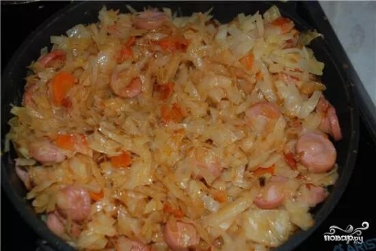 Капуста с сосиской рецепт с фото Капустная солянка с сосиской - пошаговый рецепт с фото на Повар.ру