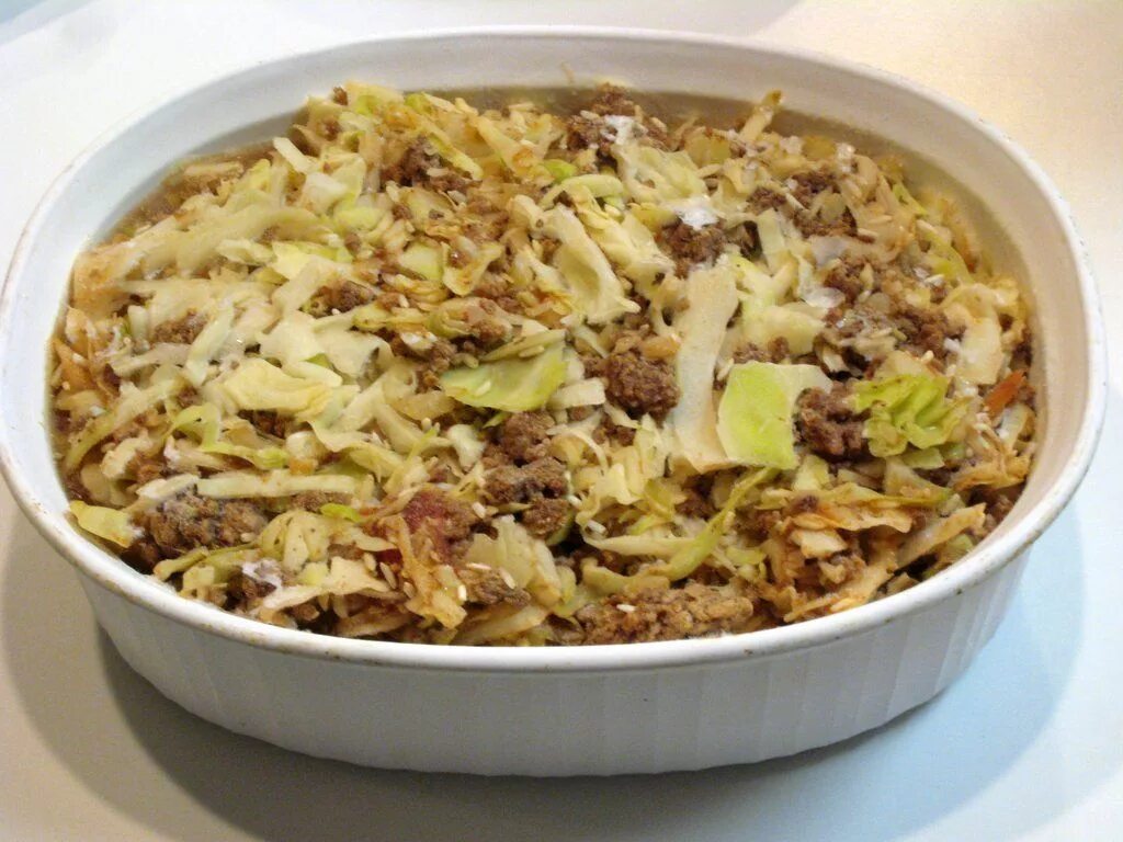 Капусты с рисом фаршем фото Cabbage, Beef and Rice Casserole