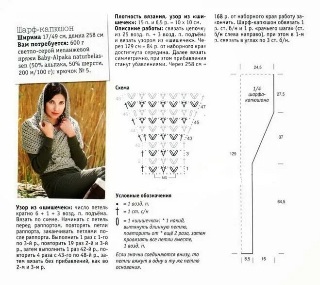 Капюшон крючком схема Как связать шарф-капюшон крючком? Knitting for beginners, Shema, Knitting