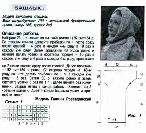 Капюшон крючком схема башлык Beginner knitting patterns, Crochet hooded scarf pattern, Knitted hats