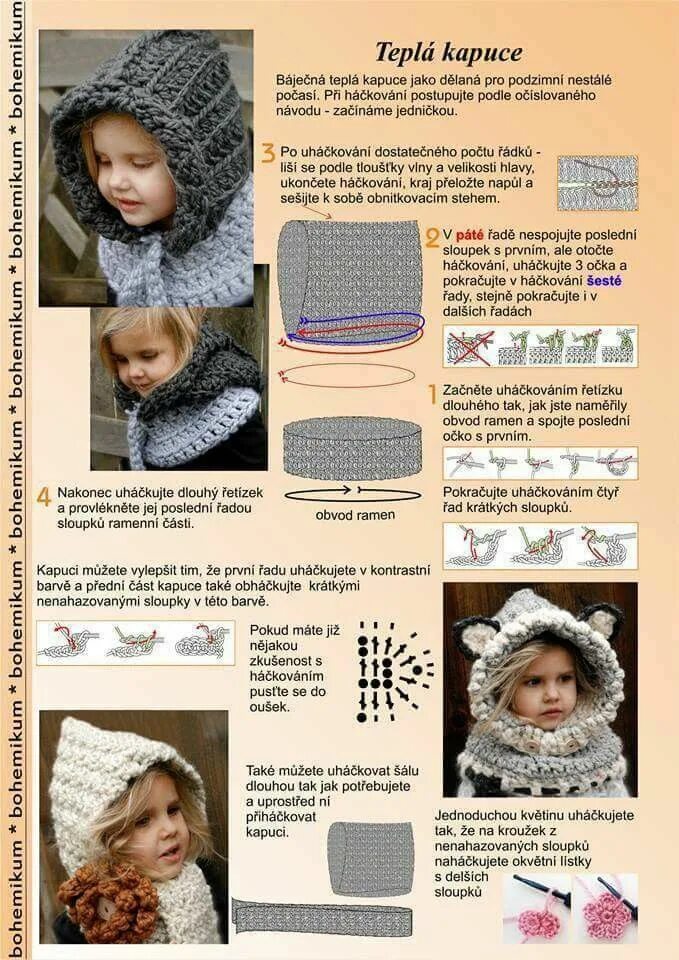 Капюшон крючком схема Cappuccio sciarpa Crochet hats, Crochet baby beanie, Crochet baby hats