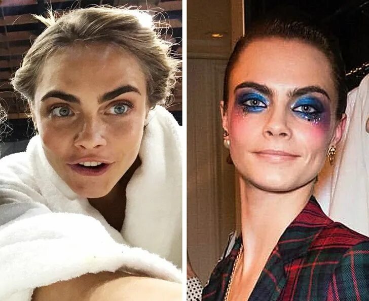 Кара без макияжа 25 Celebrities With and Without Makeup #celebrity #celebrities #makeup #withoutm