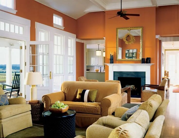 Карамельный цвет в интерьере orange walls for kitchen - color Living room orange, Burnt orange living room, F