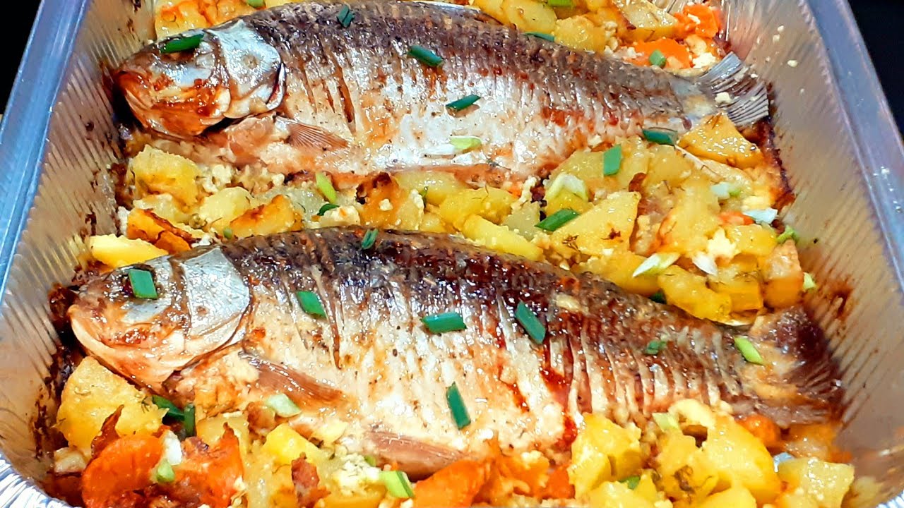 Карась запеченный в духовке фото Вкуснейшие Караси в Сметане с Картошкой/Рыба в Духовке! - YouTube