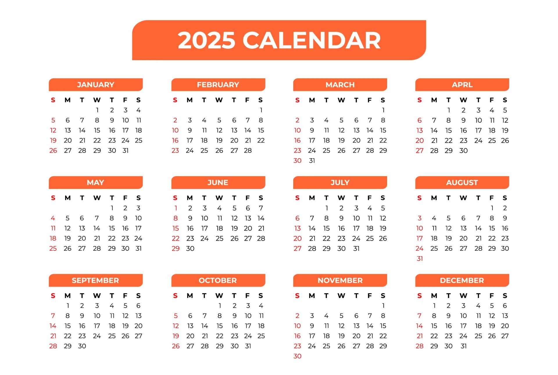 Караульный календарь на 2025 год 2025 Basic Calendar in White Background 23899764 Vector Art at Vecteezy