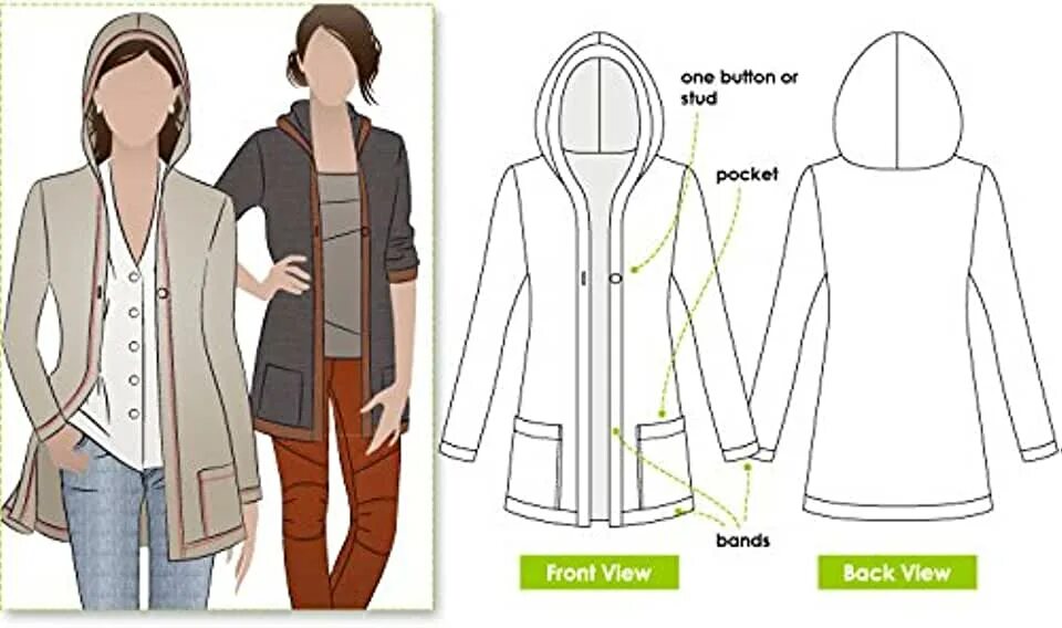 Кардиган с капюшоном женский выкройка Amazon.com: Style Arc Patterns