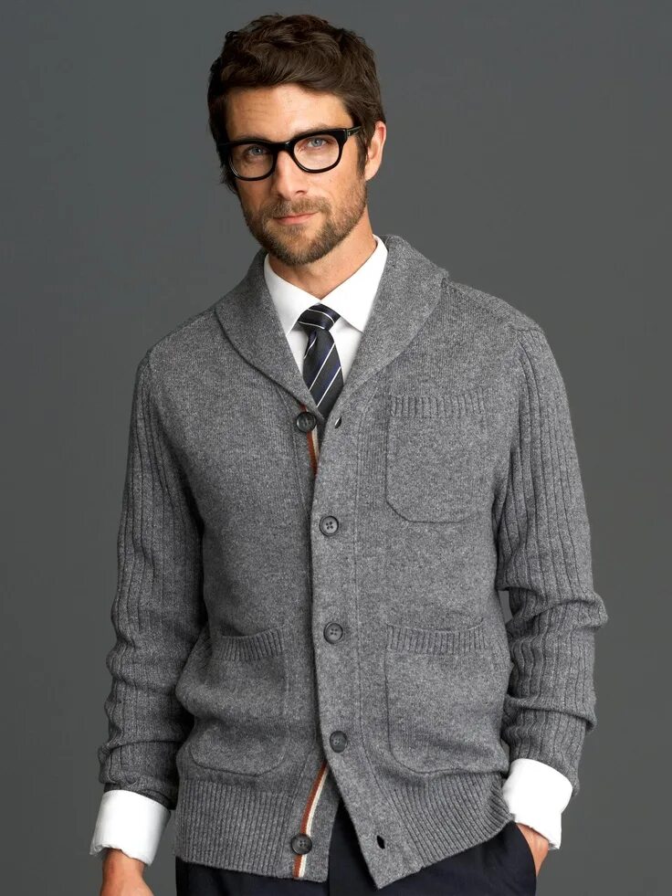 Кардиган с рубашкой мужские фото сочетание The Mad Men ® Collection shawl-collar cardigan Banana Republic Mens outfits, Men
