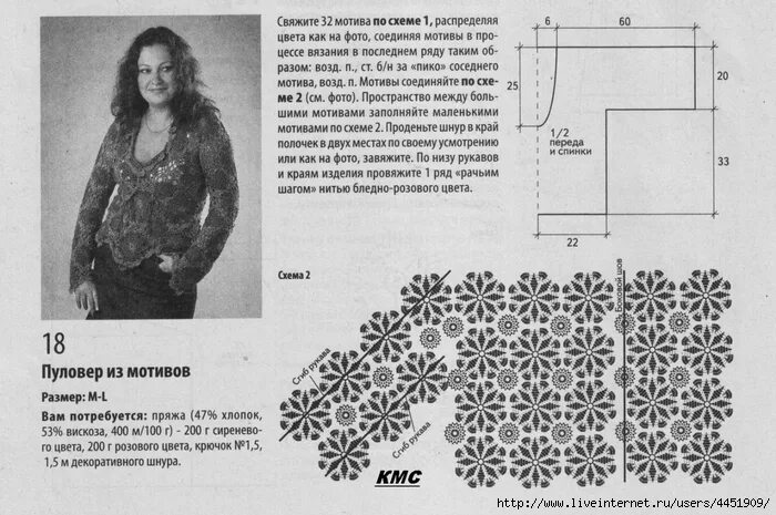 Кардиганы из мотивов крючком со схемами Пуловер и кардиган мотивами. Обсуждение на LiveInternet - Российский Сервис Онла