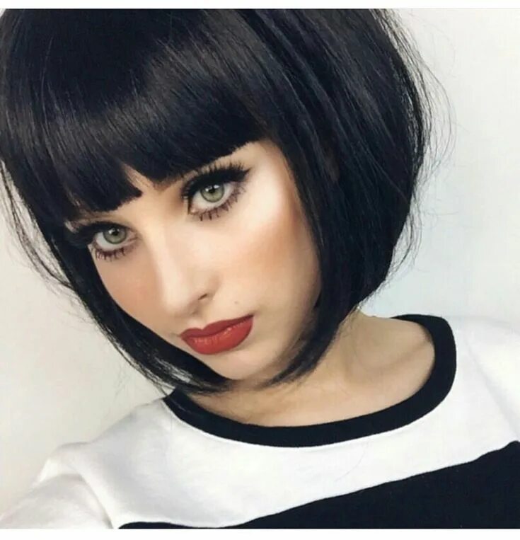 Каре черные волосы фото New! Модные короткие стрижки 2023 2024 143 фото женские тренды Short straight ha