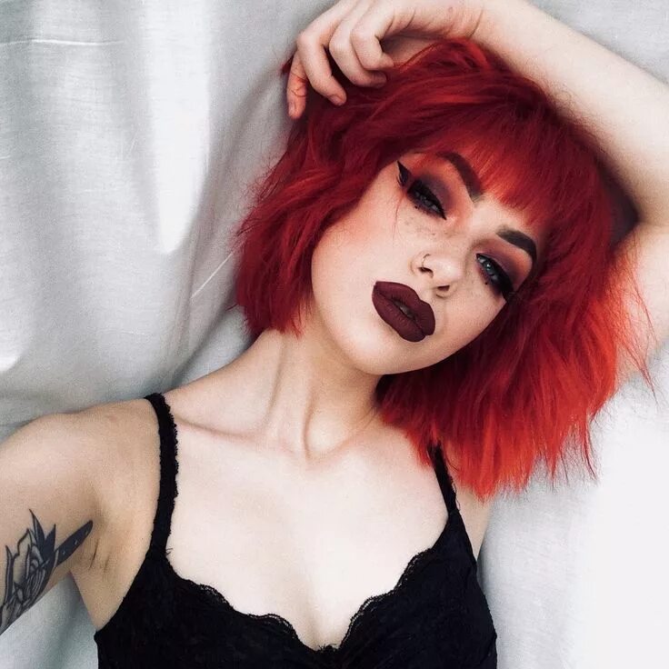 Каре красные волосы фото ♡ A R I E L L E ♡ (@miss.sugar.peach) Dyed hair, Pinterest hair, Peach hair