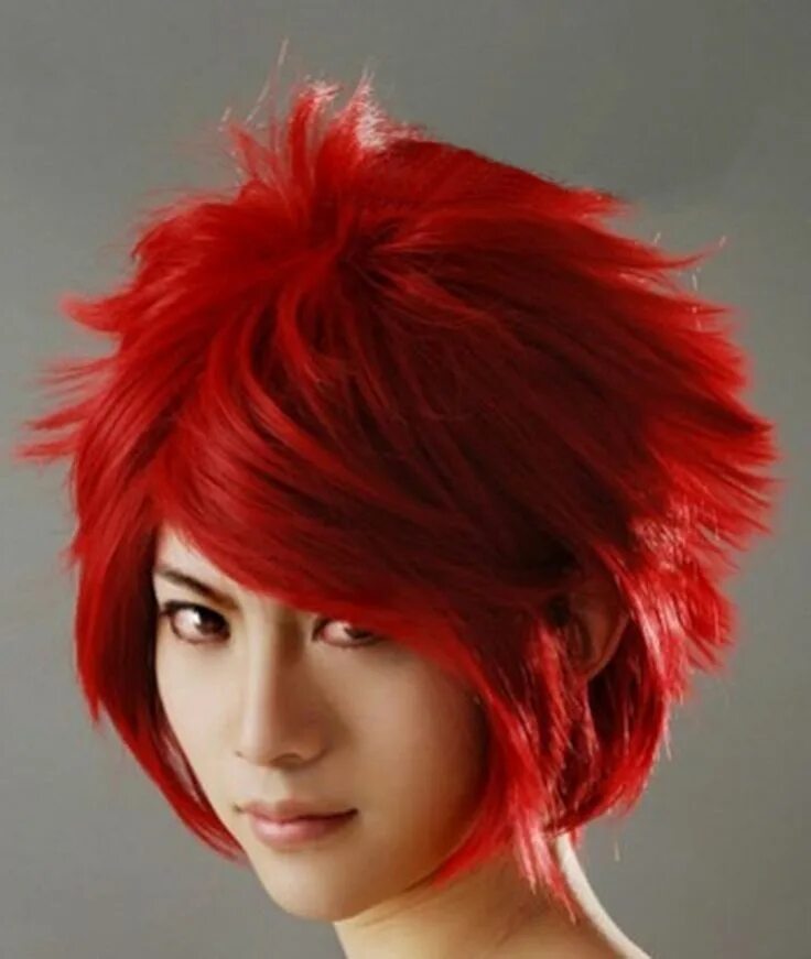 Каре красные волосы фото RightOn Unisex Short Layered Cosplay Party Wig with Wig Cap (Dark Red) Maroon ha