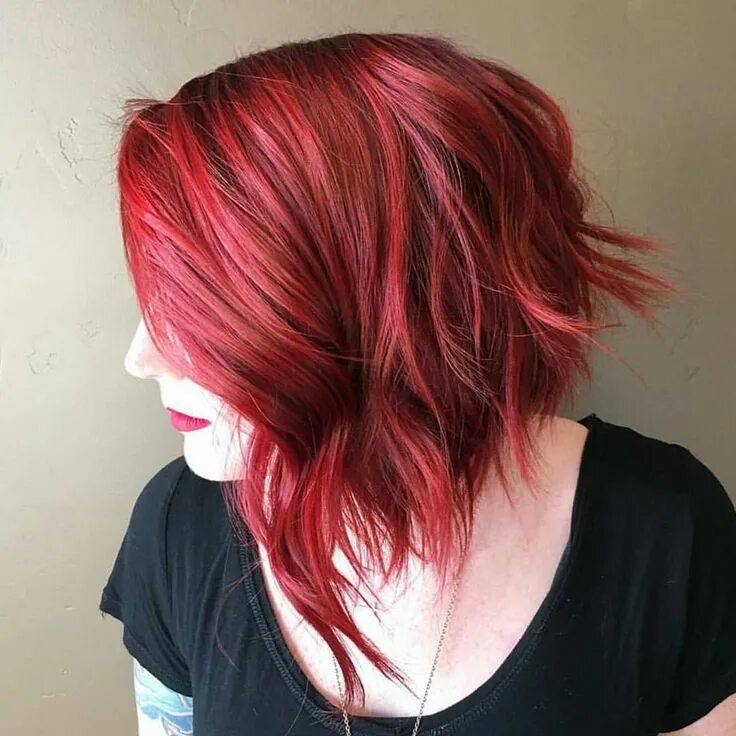 Каре красные волосы фото Pin en Colorful Hair