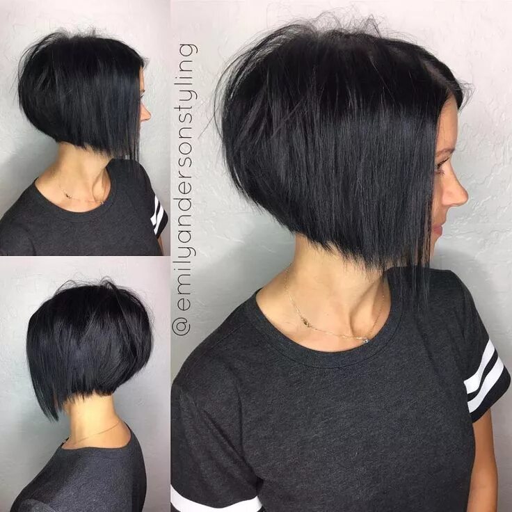 Каре на ножке фото с челкой удлиненное 30 Beautiful and Classy Graduated Bob Haircuts Inverted bob hairstyles, Inverted