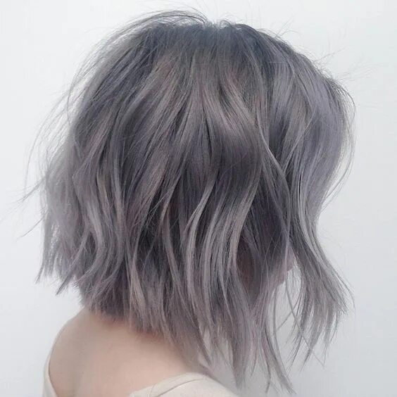 Каре на пепельные волосы фото Best and Easy Natural Hairstyles Short hair color, Purple grey hair, Lilac hair