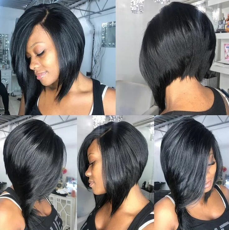 Каре на удлинение фото сзади 50 Sensational Bob Haircuts for Black Women Stacked bob haircut, Short bob hairs