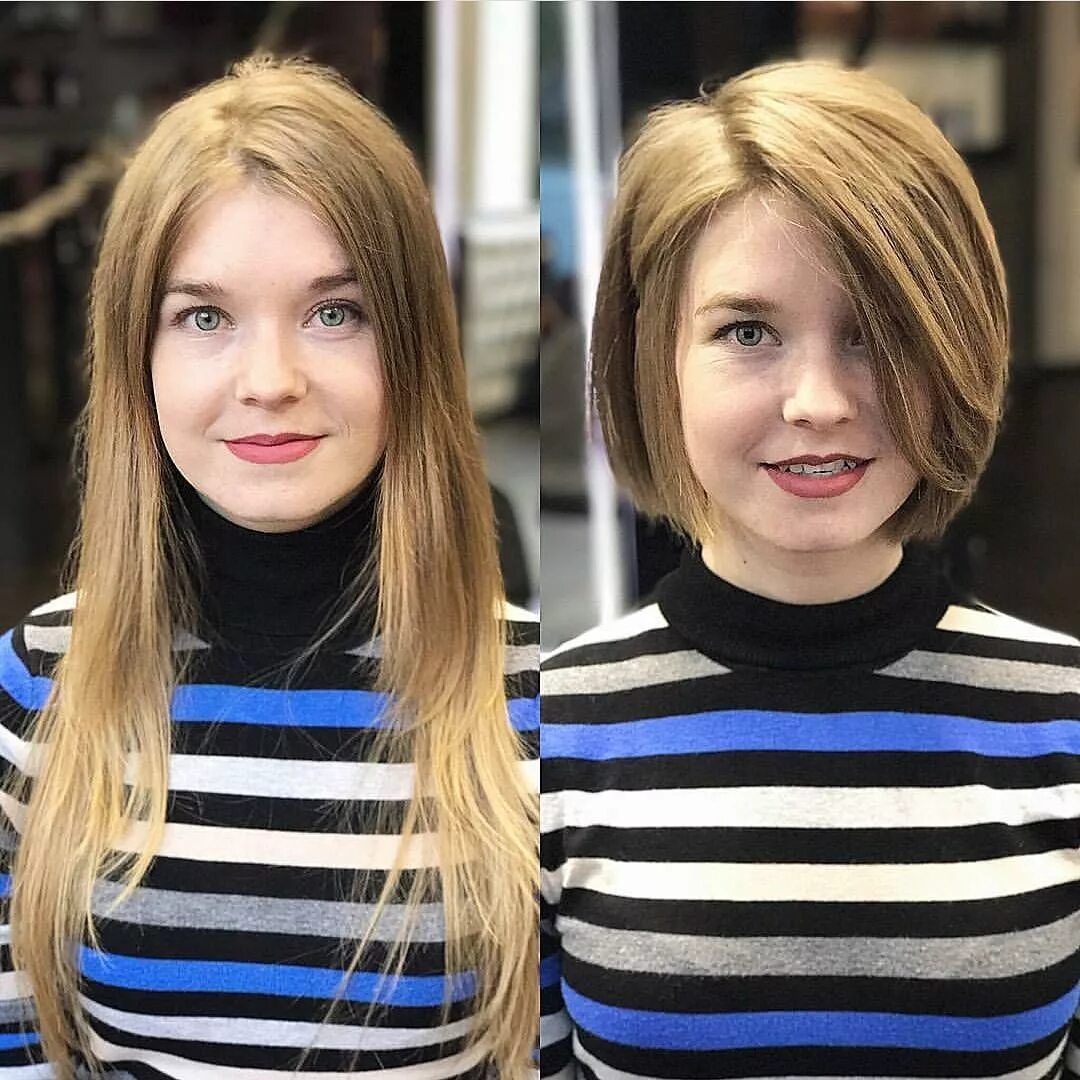 Каре после длинных волос фото 55 Slimmest Side Part Bob Haircuts #haircuts #sleekest Bob hairstyles for round 