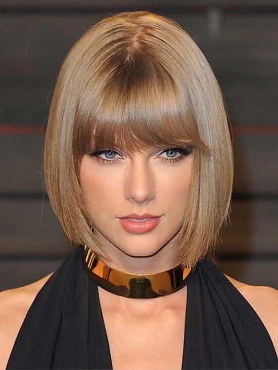 Каре прическа виды с челкой Taylor Swift Mittlere gerade Frisuren Cortes de cabello corto, Cortes de pelo bo