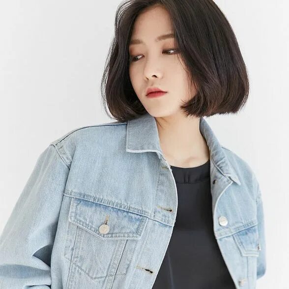 Каре прически корея 197ft: denim jacket 103,900원 Shot hair styles, Short hair styles, Short hair len