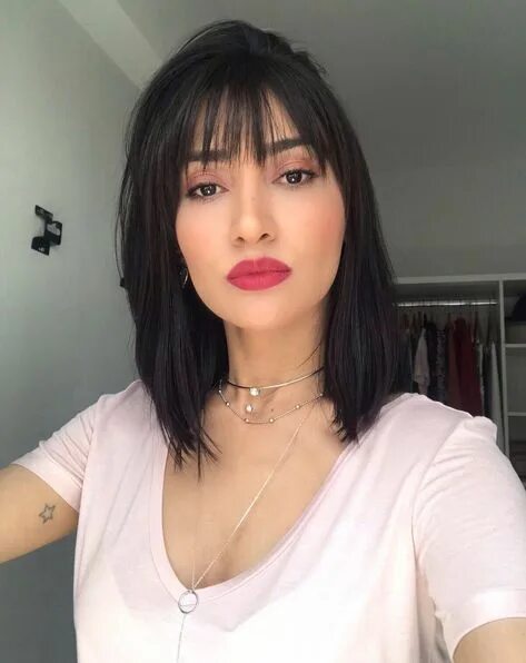 Каре с редкой челкой фото 30+ Ideas For Haircut Short Bangs Fringes Medium Lengths Cabello con flequillo, 