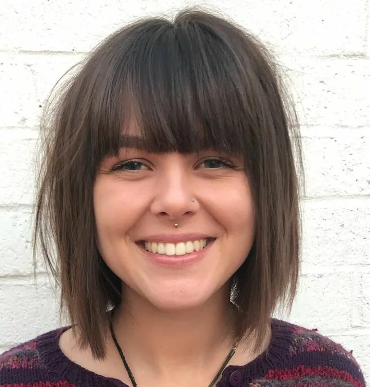 Каре с редкой челкой фото 50 Stylish and Sassy Bobs for Round Faces Bob haircut for round face, Bobs for r