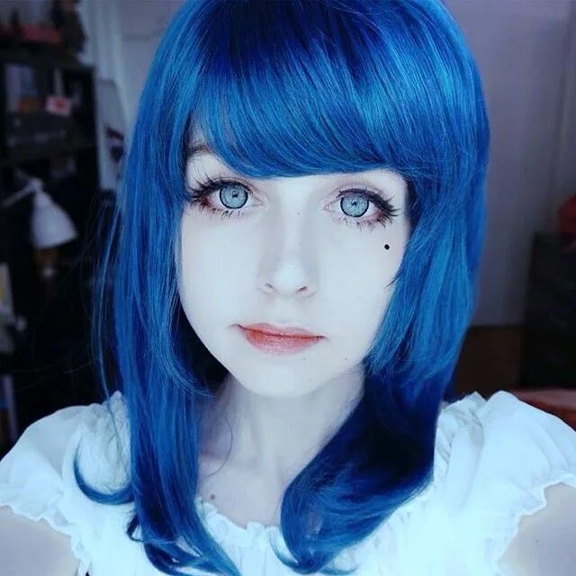 Каре синие глаза фото Pinterest Kawaii wigs, Blue hair, Lolita pastel