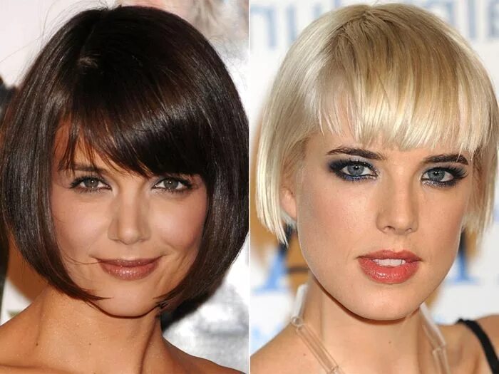 Каре стрижка с челкой на короткие волосы Idée Coiffure : Description coupe carré plongeant dégradé, carré plongeant avec 