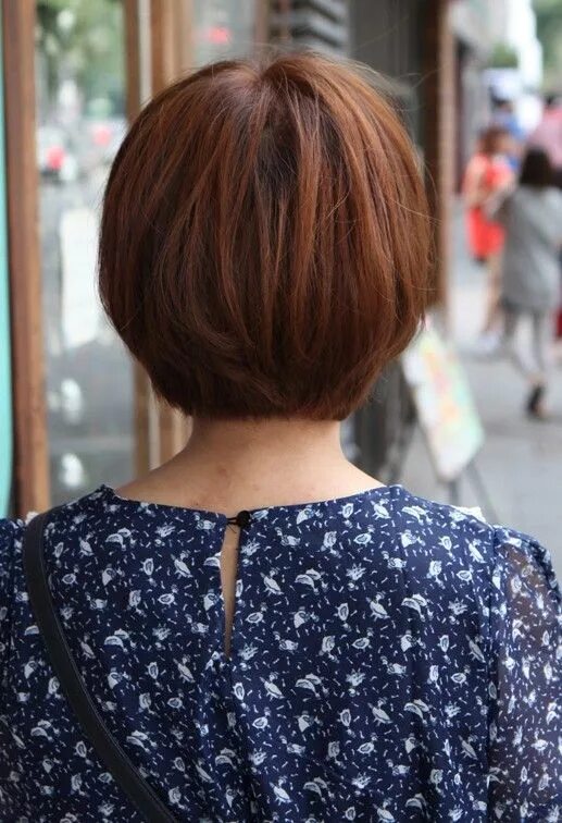 Каре вид сзади фото девушек Back View of Cute Korean Bob Haircut - K-Pop hairstyles - Hairstyles Weekly Shor