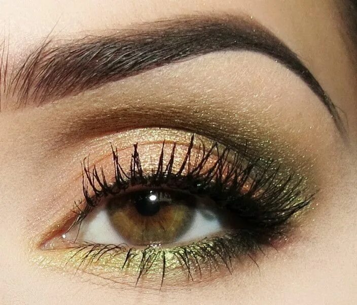 Каре зеленые фото Green and Gold Tutorial - Makes the green pop in hazel eyes! Eyeshadow makeup, H