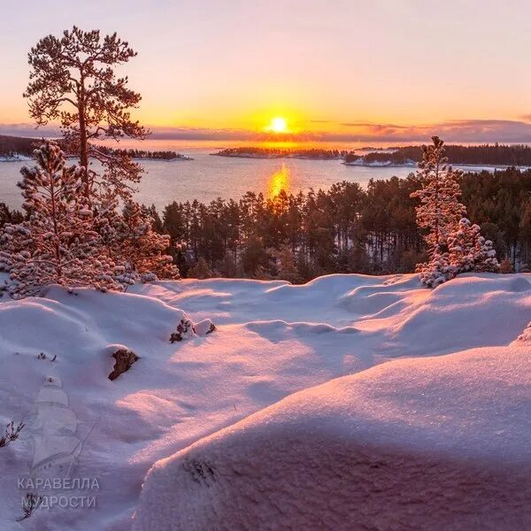 Карелия зимой фото природы As a great artist, nature is able to achieve great effects with small means. Hei