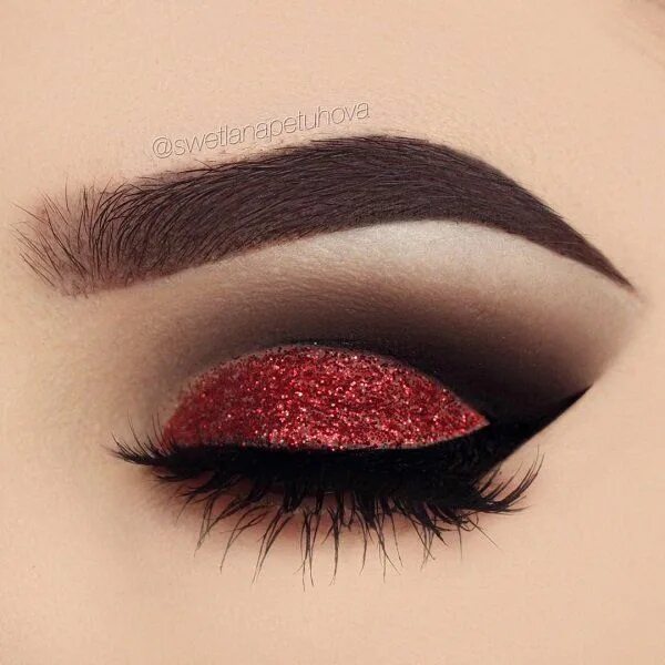 Карие глаза макияж красные тени 50 Eye Makeup Ideas Cuded Red eye makeup, Eye makeup, Christmas makeup look