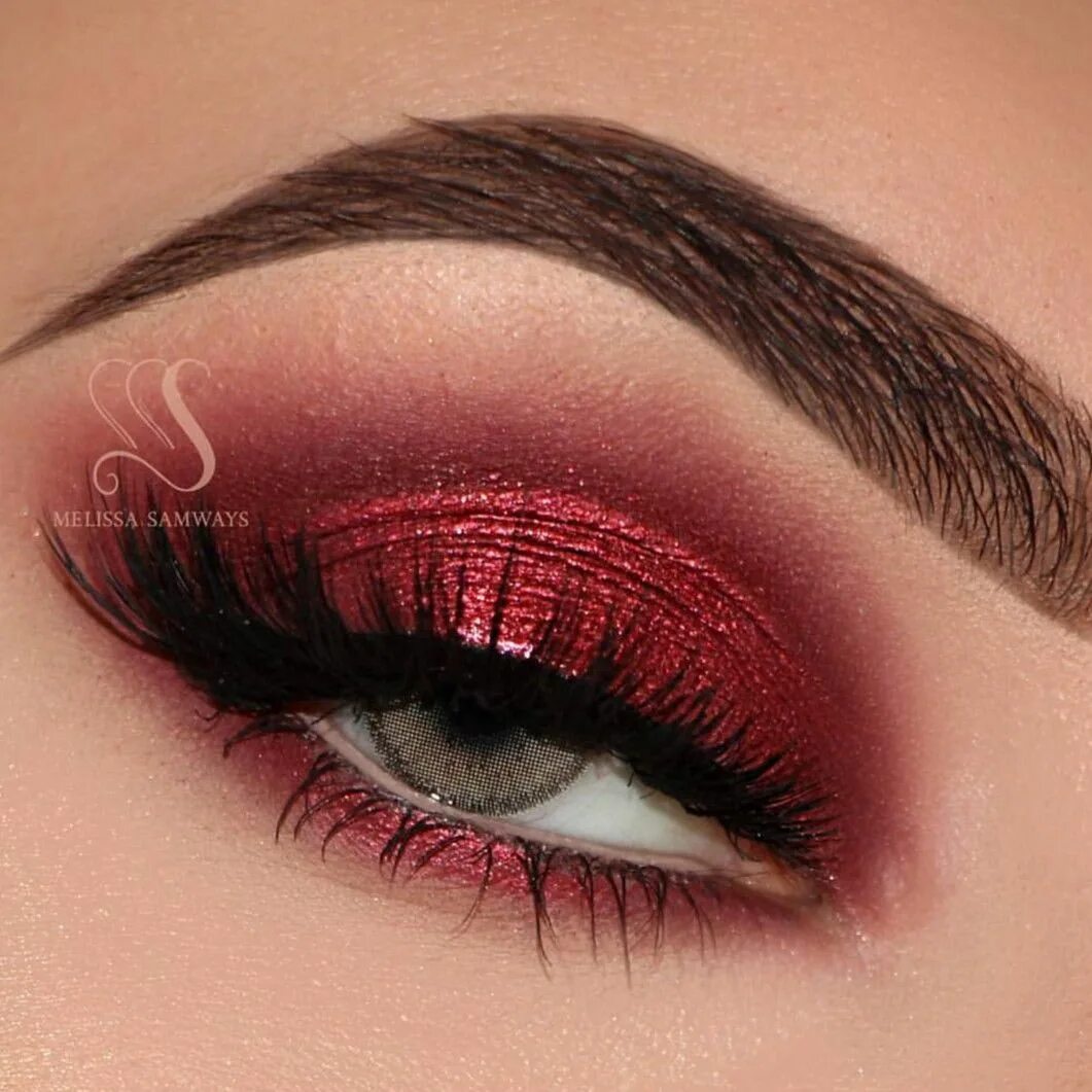 Карие глаза макияж красные тени Pin by L Mongold on My Beauty Faves Red eye makeup, Red eyeshadow makeup, Red ma