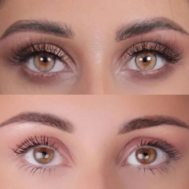 Карие линзы фото до и после Which do you think is her natural eye? Top or Bottom? ✨ Gorgeous @farahpromakeup