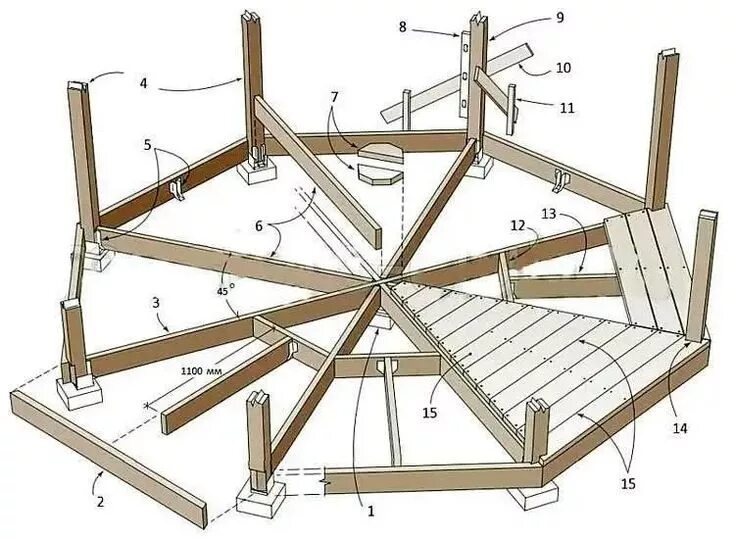 Каркас беседки из дерева своими руками Пин на доске Gazebo в 2024 г Чертежи, Беседка декор, Беседка