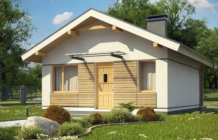 Каркас одноэтажного дома с двухскатной крышей фото Projekt domu letniskowego Z-361 Дом, Небольшие домики, Архитектура
