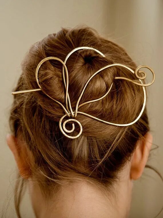 Каркас прическа женская Gift ideas for women.Hair pin for thick hair. Hair slide,Hair stick,brass hair c