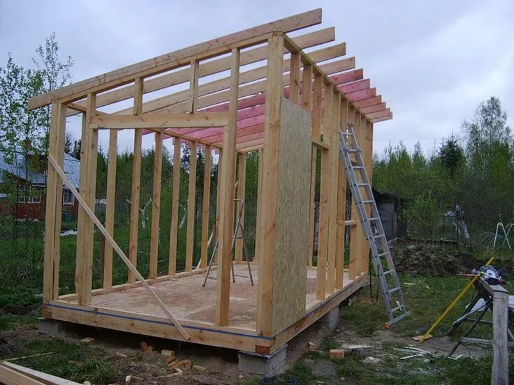 Каркасная дача своими руками Строительство сарая Holzhütte bauen, Holzhaus garten, Gartenhaus mit terrasse