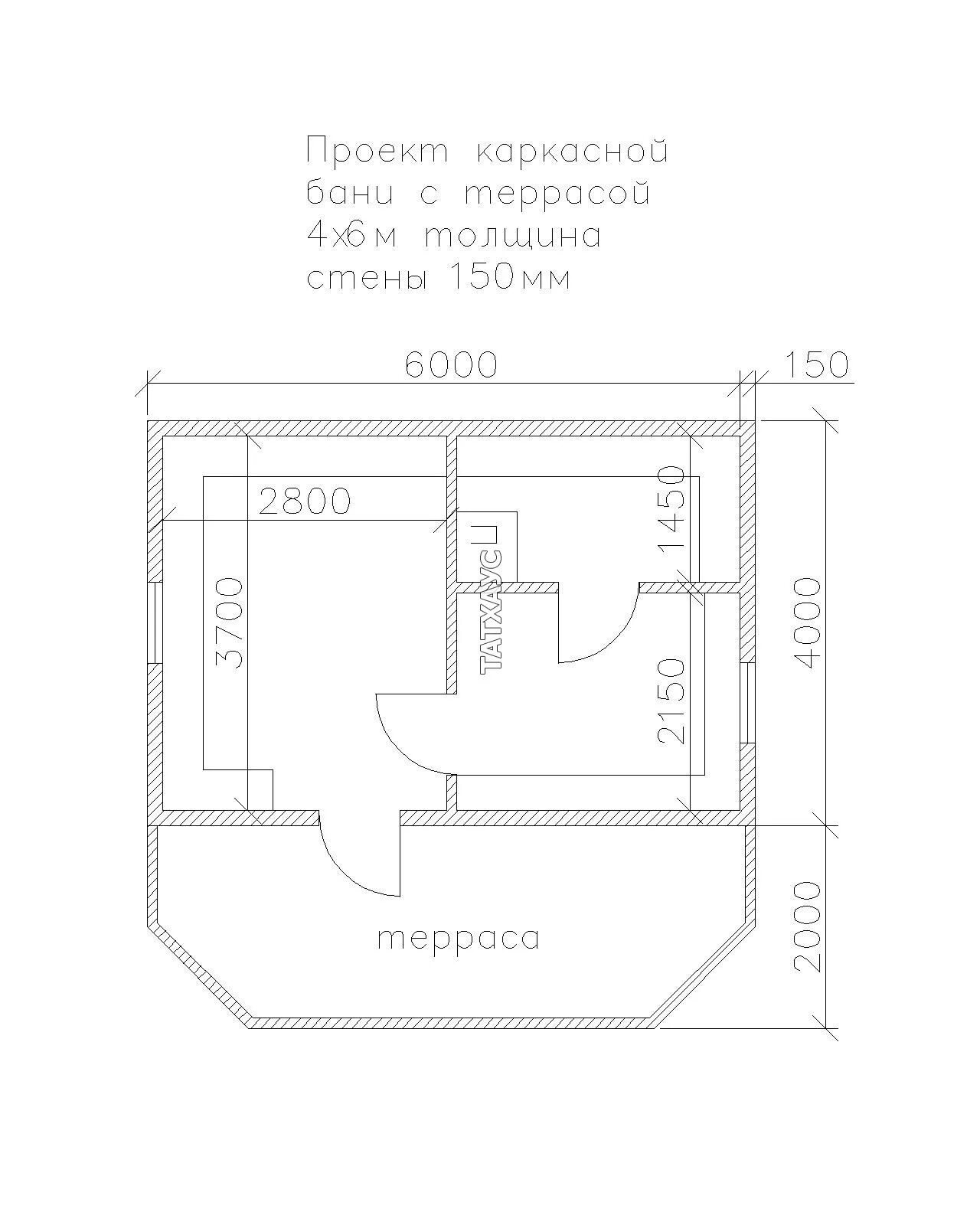 Каркасные бани проекты чертежи и размеры Каркасная баня с террасой 4х6 м - Татхаус