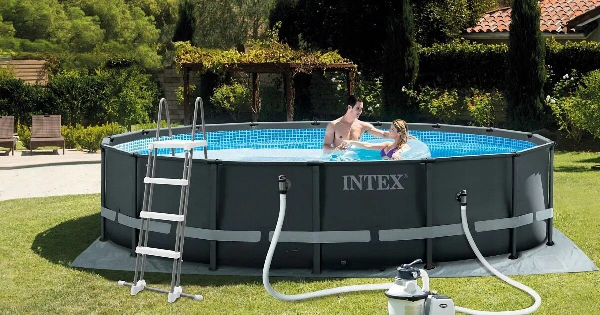 Каркасные бассейны для дачи цена фото Бассейн INTEX Ultra Frame Pool каркасный (круглый) 26326 INTEX - moredoma.ru