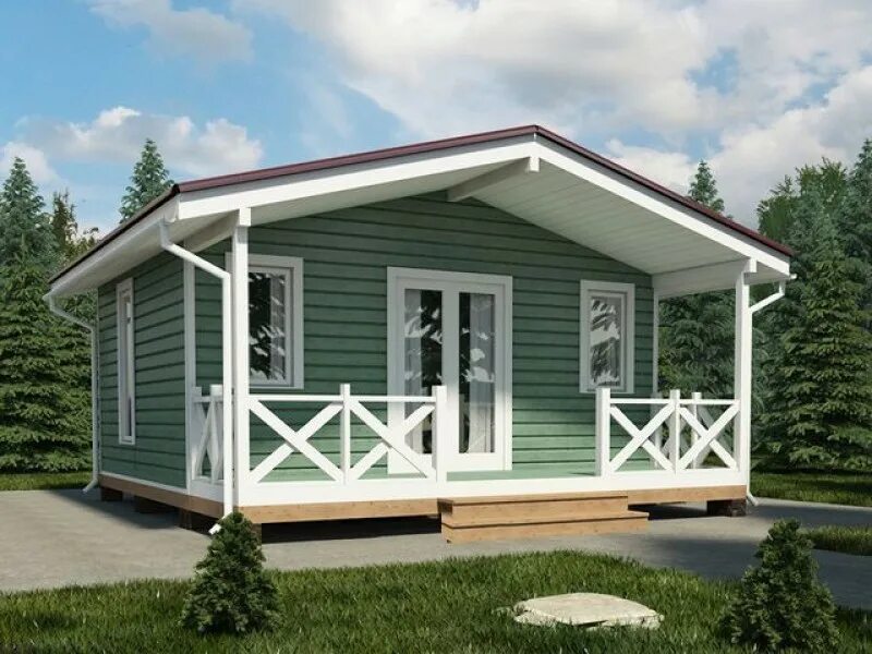 Каркасные дачные домики фото Дачный дом 40 Бригитта - КаркасПлюс