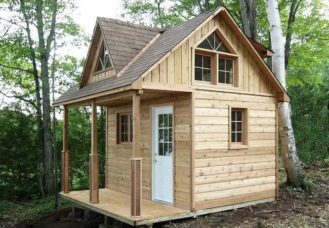 Каркасные дачные домики фото Small cabin with loft. This one is a kit. Small cabin, Tiny house cabin, Tiny ca