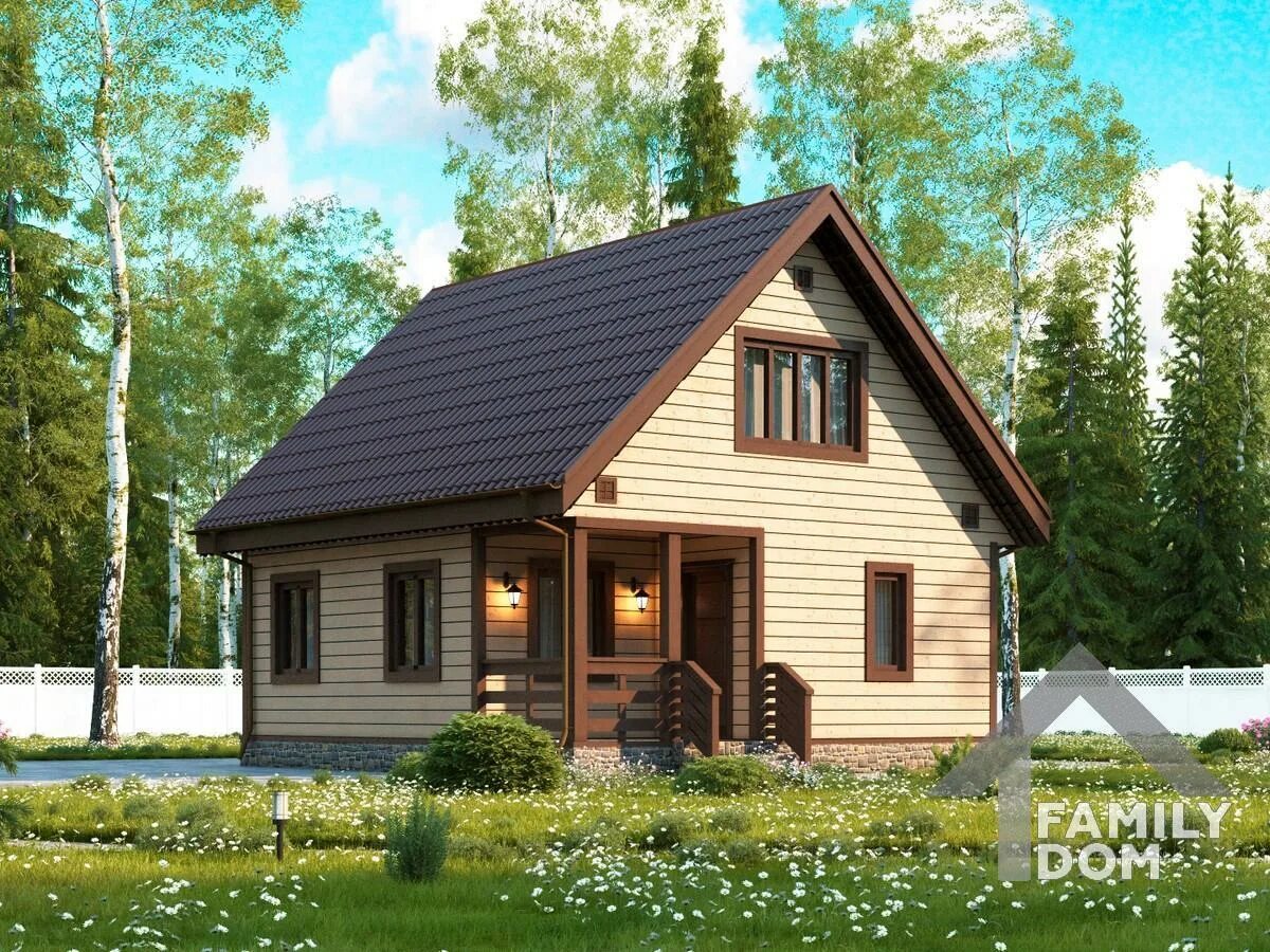 Каркасные дома 6х8 проекты фото Каркасный дом 6х8 с мансардой - CormanStroy.ru