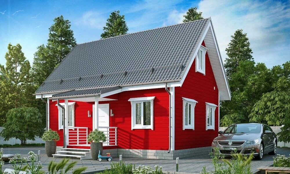 Каркасные дома 6х8 проекты фото Каркасный двухэтажный дом "ВАНКУВЕР" 6x8 м проект: двухэтажный дом с крыльцом, г