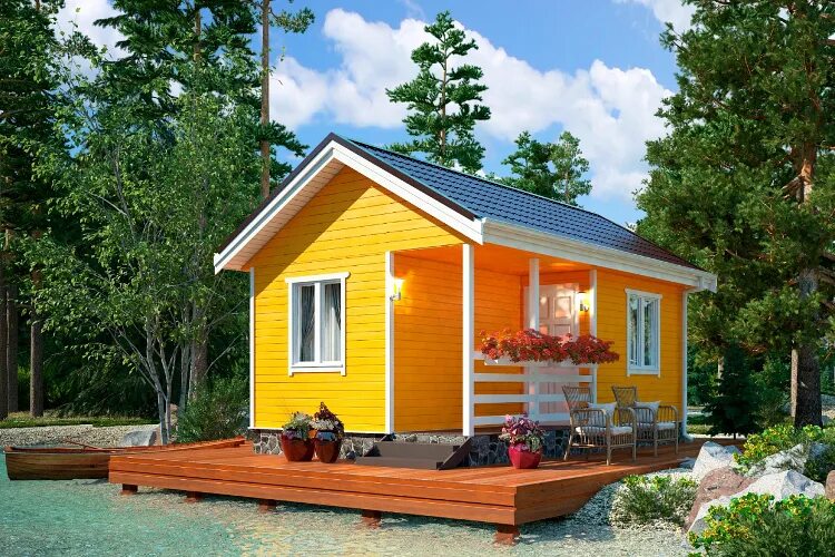 Каркасные дома дачи фото Проект дома Ока 6x4 - цена от 978000 руб: фото, характеристики, строительство по