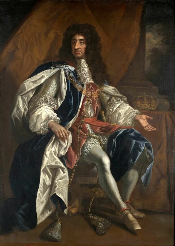 Карл 2 фото Portrait of King Charles II of England, Scotland and Ireland by Thomas Hawker, 1