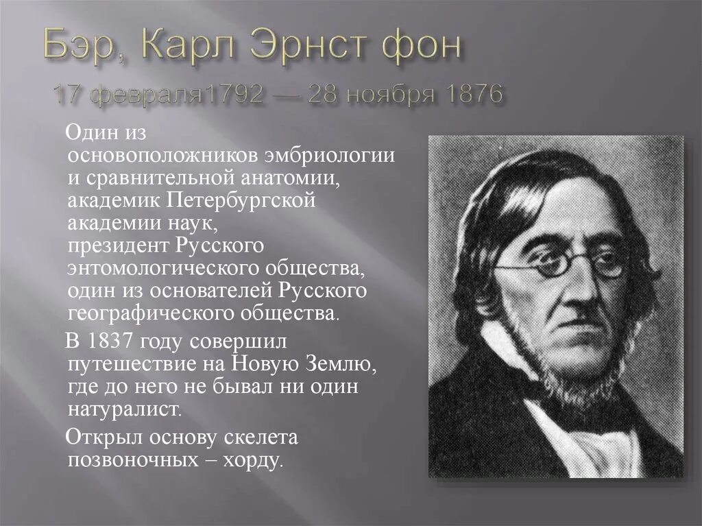 Карл бэр фото Успехи в области систематики животных и растений в первой половине XIX века. Раб